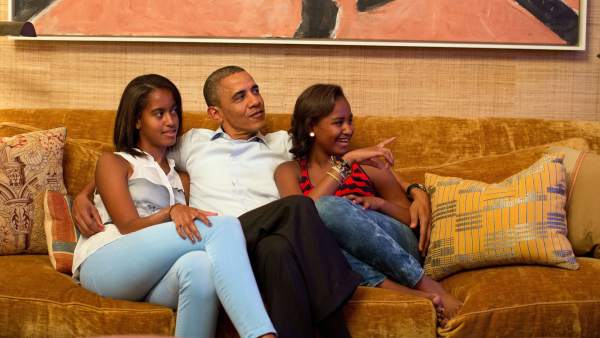 Obama y sus hijas Obama y sus hijas