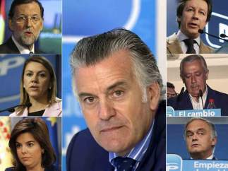 Dirigentes del PP, con Barcenas en el centro de la imagen