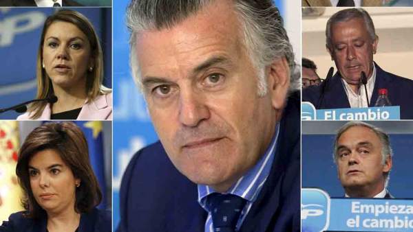 Dirigentes del PP, con Barcenas en el centro de la imagen Dirigentes del PP, con Barcenas en el centro de la imagen