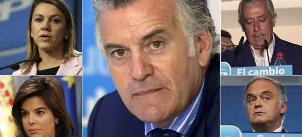 Dirigentes del PP, con Barcenas en el centro de la imagen