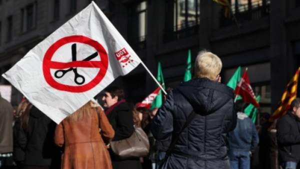 Protesta de funcionarios en Barcelona contra los recortes Protesta de funcionarios en Barcelona contra los recortes