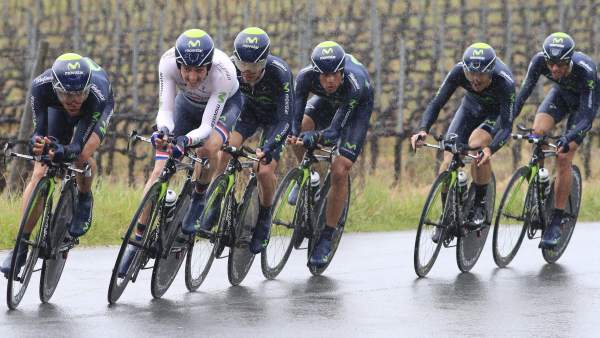 El equipo Movistar, en la Tirreno-Adriático 2013 El equipo Movistar, en la Tirreno-Adriático 2013
