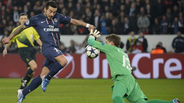 Lavezzi y Guaita en el PSG - Valencia Lavezzi y Guaita en el PSG - Valencia