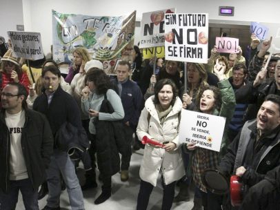 Protesta de trabajadores de Iberia