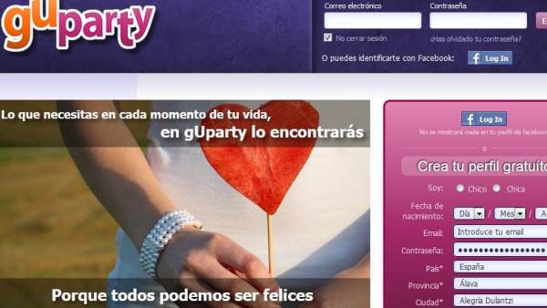 Imagen de la web guparty Imagen de la web guparty