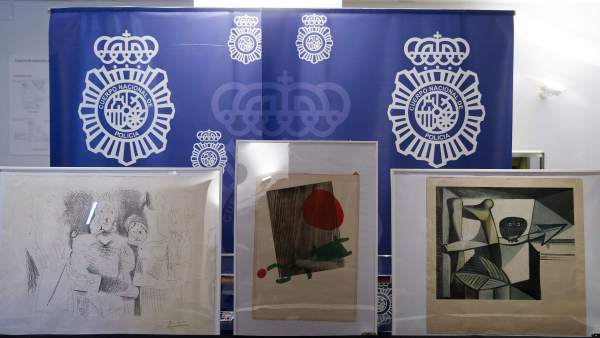 Recuperan dos obras de Picasso y una de Miro Recuperan dos obras de Picasso y una de Miro