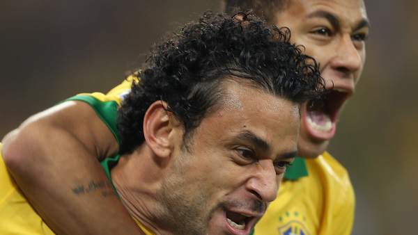 Neymar y Fred con Brasil Neymar y Fred con Brasil