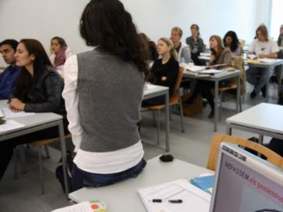 Una clase de una de las universidades catalanas.