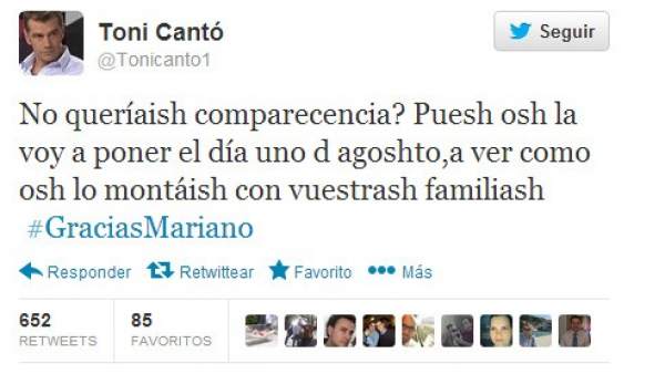 Tuit de Toni Cantó Tuit de Toni Cantó