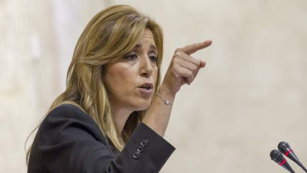 Susana Díaz en su intervencíón en el Parlamento. Susana Díaz en su intervencíón en el Parlamento.