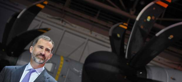 El príncipe Felipe, en la entrega del A400M en Sevilla.