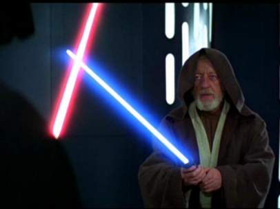 Obi Wan Kenobi se enfrenta a Darth Vader en 'Star Wars'