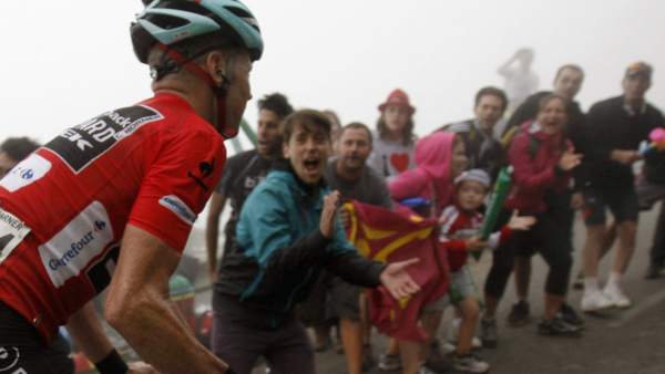 Chris Horner, en el Angliru Chris Horner, en el Angliru