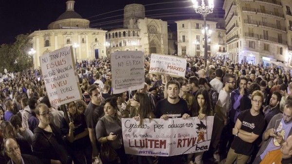 Protesta de los trabajadores de la RTVV Protesta de los trabajadores de la RTVV