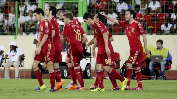 Celebración de un gol de España en Guinea Ecuatorial Celebración de un gol de España en Guinea Ecuatorial