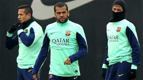 Alexis Sánchez, Dani Alves y Neymar Alexis Sánchez, Dani Alves y Neymar