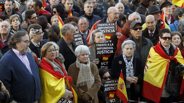 Un momento de la concentración en Madrid Un momento de la concentración en Madrid