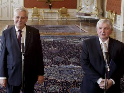 Milos Zeman y Jiri Rusnok