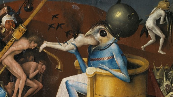 The Garden of Earthly Delights, c. 1503 Right inner wing: Hell (detail) The Garden of Earthly Delights, c. 1503 Right inner wing: Hell (detail)
