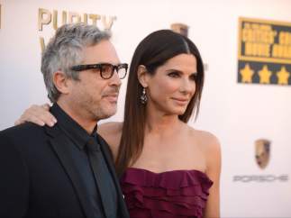 Alfonso Cuarón y Sandra Bullock