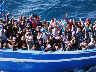 Inmigrantes en Lampedusa