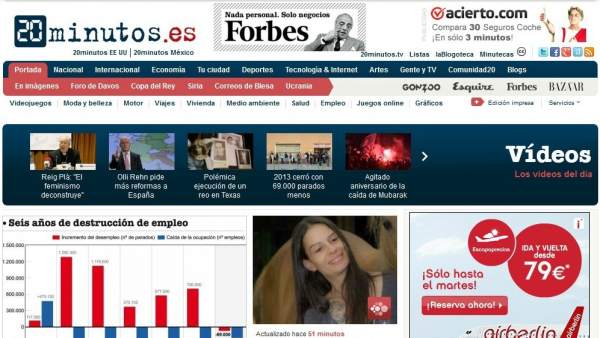 Portada web 20minutos Portada web 20minutos