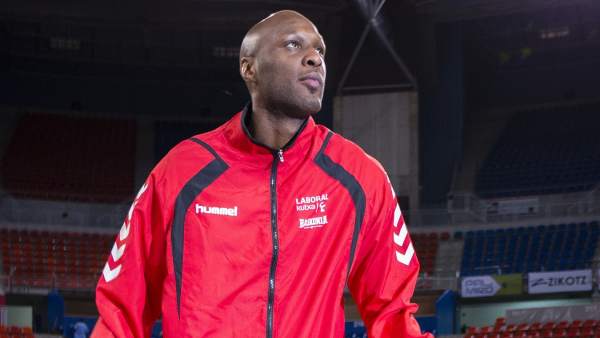 Lamar Odom, durante su primer entrenamiento en Vitoria Lamar Odom, durante su primer entrenamiento en Vitoria