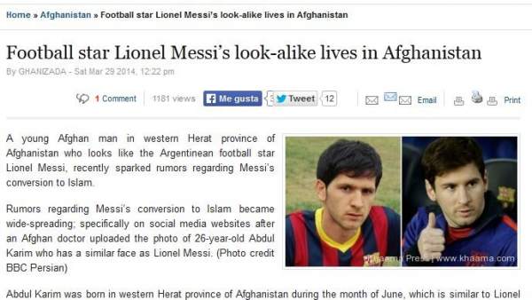 Descubren en Afganistán un 'gemelo' de Leo Messi y al que también le gusta el fútbol