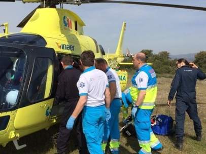 Helicóptero de Emergencias, en el accidente de Villanueva de Perales