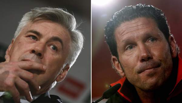 Ancelotti (izda.) y Simeone Ancelotti (izda.) y Simeone