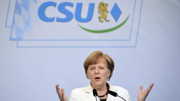 Merkel en un acto de campaña Merkel en un acto de campaña