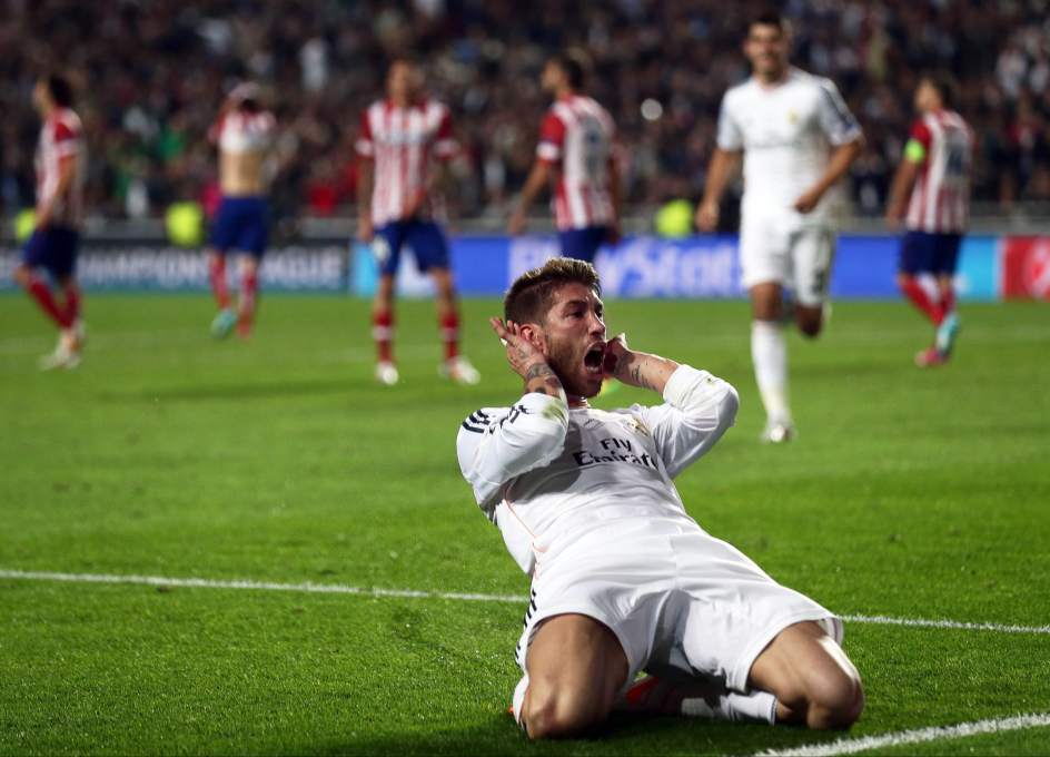 Resultado de imagen de real madrid sergio ramos celebraciÃ³n de gol de ladÃ©cima