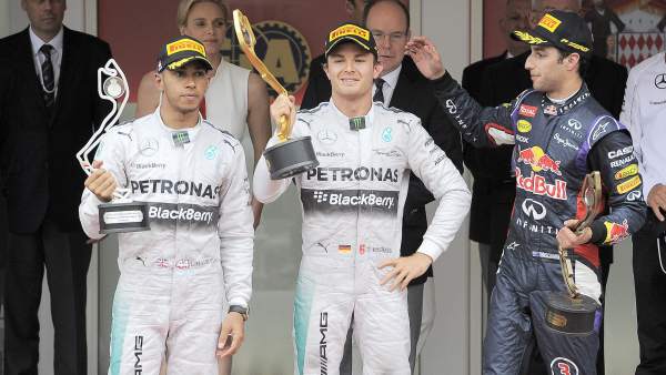 Hamilton, Rosberg y Ricciardo Hamilton, Rosberg y Ricciardo