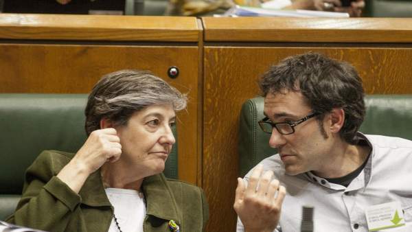 Los parlamentarios de EH Bildu Laura Mintegi y Julen Arzuaga. Los parlamentarios de EH Bildu Laura Mintegi y Julen Arzuaga.