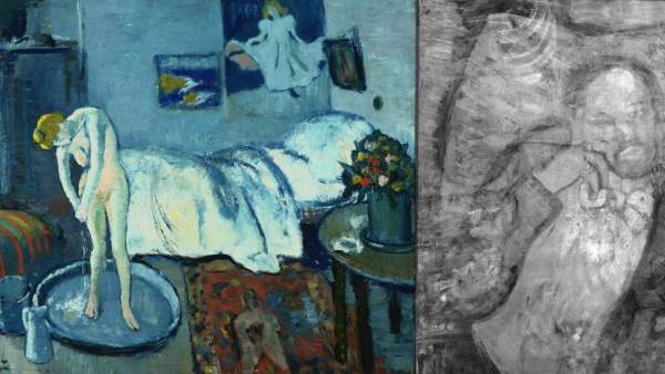 'La habitación azul' (i) de Picasso y su "cuadro fantasma" (d).
'La habitación azul' (i) de Picasso y su "cuadro fantasma" (d).