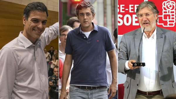 Pedro Sánchez, Eduardo Madina y José Antonio Pérez Tapias Pedro Sánchez, Eduardo Madina y José Antonio Pérez Tapias