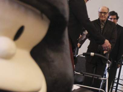 Joaquín Salvador, conocido como Quino, en el 50 aniversario de Mafalda
