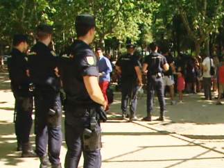 Policías trabajando en Madrid