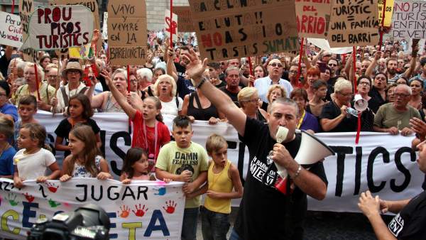 Protesta a la Barceloneta Protesta a la Barceloneta