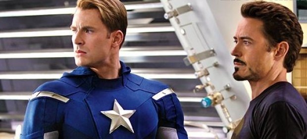Tony Stark y Steve Rogers en Los Vengadores