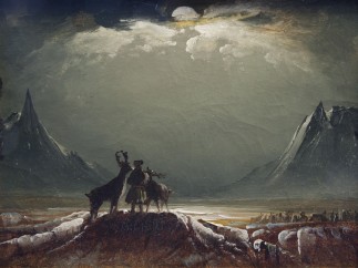 Peder Balke - Sami with Reindeer under the Midnight Sun, about 1850