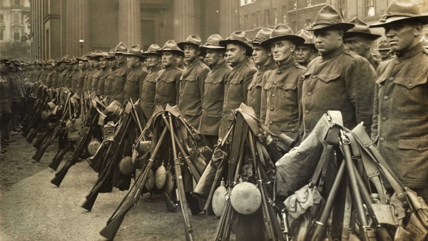 The first American contingent of the War, briefly in Wellington Barracks, 1917 The first American contingent of the War, briefly in Wellington Barracks, 1917