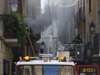 Incendio en un edificio de Barcelona