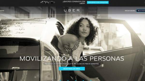 Página web de Uber Página web de Uber