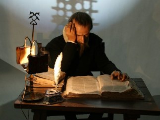 Figura de Cervantes en el Museo de Cera de Madrid