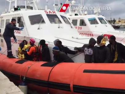 Inmigrantes en Lampedusa