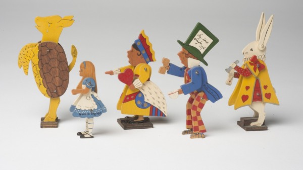 Small wooden figurines from Alice's Adventures in Wonderland. Made in England, no date
Small wooden figurines from Alice's Adventures in Wonderland. Made in England, no date