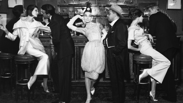 Richard Avedon: Audrey Hepburn and Art Buchwald, with Simone D’Aillencourt, Frederick Eberstadt, Barbara Mullen, and Dr. Reginald Kernan, evening dresses by Balmain, Dior, and Patou, Maxim's Paris, August Richard Avedon: Audrey Hepburn and Art Buchwald, with Simone D’Aillencourt, Frederick Eberstadt, Barbara Mullen, and Dr. Reginald Kernan, evening dresses by Balmain, Dior, and Patou, Maxim's Paris, August