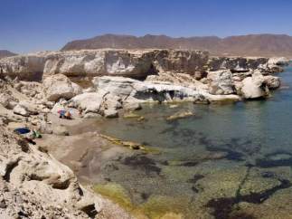 Vista de la playa de los Escullos en el Parque Natural Cabo de Gata