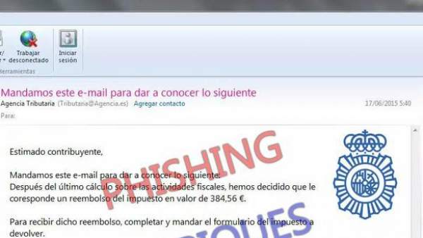 Estafa relacionada con la declaración de la renta y conocida como phising. Estafa relacionada con la declaración de la renta y conocida como phising.